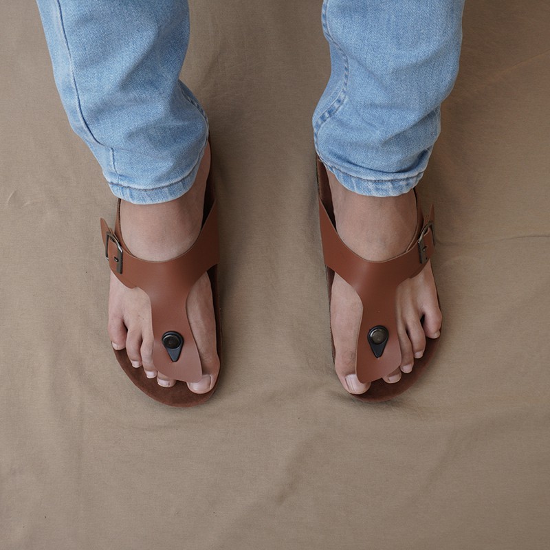 Bayar Di Tempat- Sendal Pria Selop Walkers Jepit1 Tan Sandal Slip On Sandal Slide Selop Keren