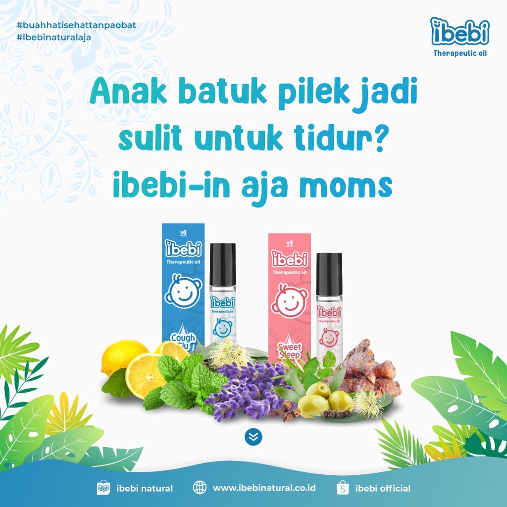 Ibebi Natural Therapeutic Essential Oil Cough &amp; Flu / Sweet Sleep / Essential Oil Baby Roll On / Herbal Bayi / Obat Flu Bayi / Obat Batuk Pilek Arevyonlineshop