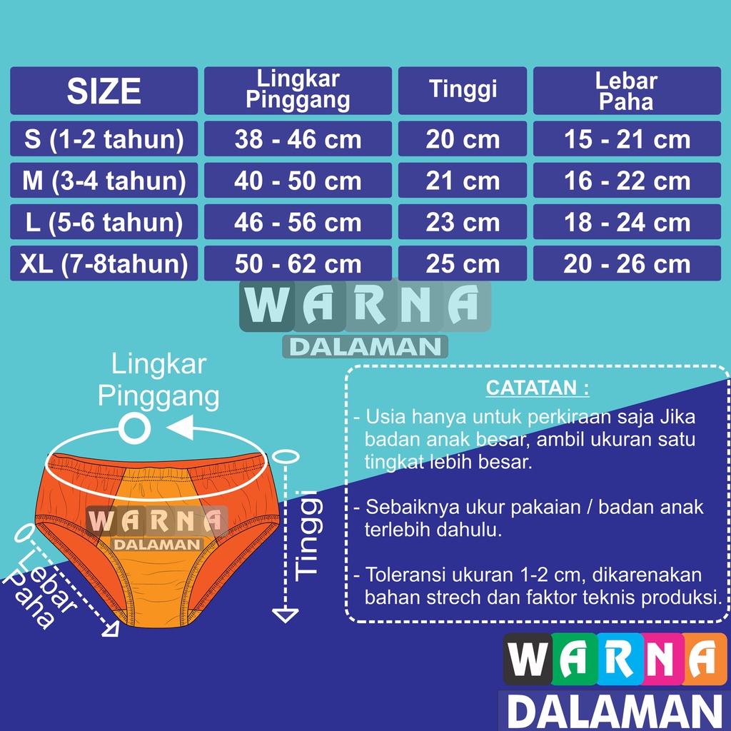6 Pcs Celana Dalam Anak Laki Laki Usia 1-8 Tahun CD Anak Laki Laki Gambar Karakter Tren | WARNA DALAMAN