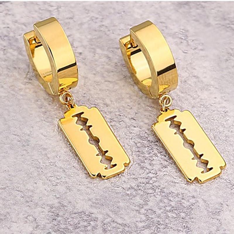 Anting Titanium Gillate Anting Titanium Pria Wanita Anting tusuk jurai silet Antikarat Titanium