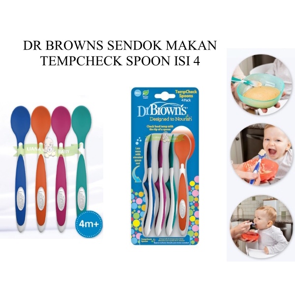 MAK276 DR BROWNS SENDOK MAKAN TEMPCHECK SPOON ISI 4