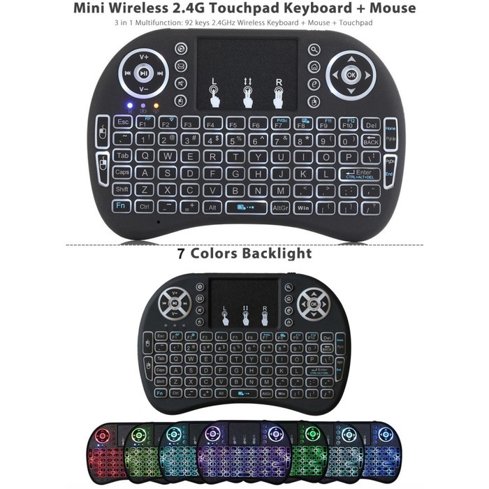 Mini Keyboard Wireless 2.4G Touchpad Keyboard LED Backlit + Mouse