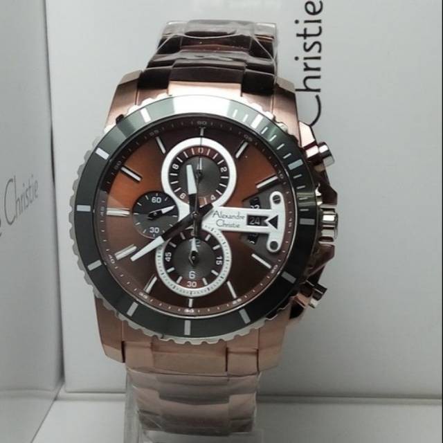 JAM TANGAN PRIA ALEXANDRE CHRISTIE AC 6455 / AC6455 BROWN ORIGINAL