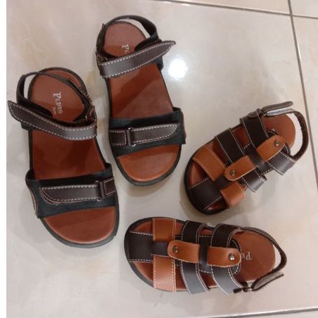 SEPATU ANAK COWOK TALI BELAKANG SANDAL KULIT LENTUR