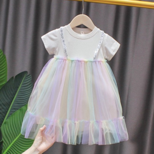 Juragan Junior [COD] CAMILLA Baju Dress Tutu Anak Perempuan Lengan Rajut Bahan Katun Usia 1-3 Tahun