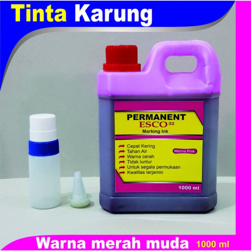 

Tinta karung esco / tinta spidol permanen merah muda 1 ltr