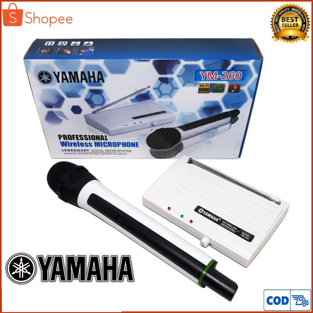 Yamaha YM-260 Profesional Microphone Single Wireless Mic Suara Mantap