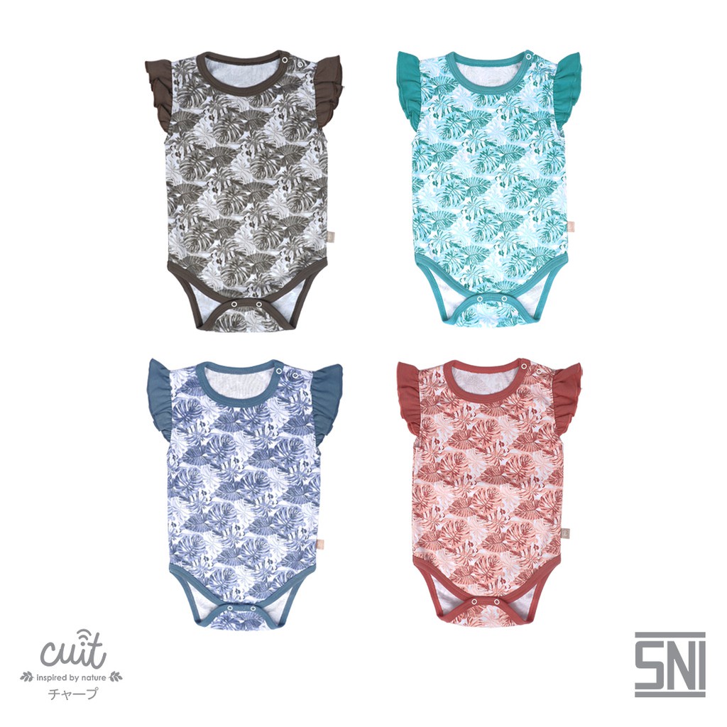 Cuit Baby Ruffle Bodysuit Monstera Kojo