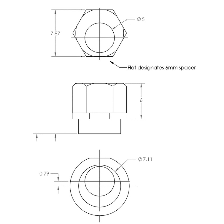 [HAEBOT] Openbuilds Eccentric Excentric Spacer M5 6mm Hex 8x6 V Groove 10x6 V Slot Stainless Steel