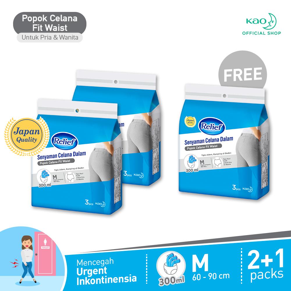 Relief Popok Celana Fit Waist Size M 2 Packs