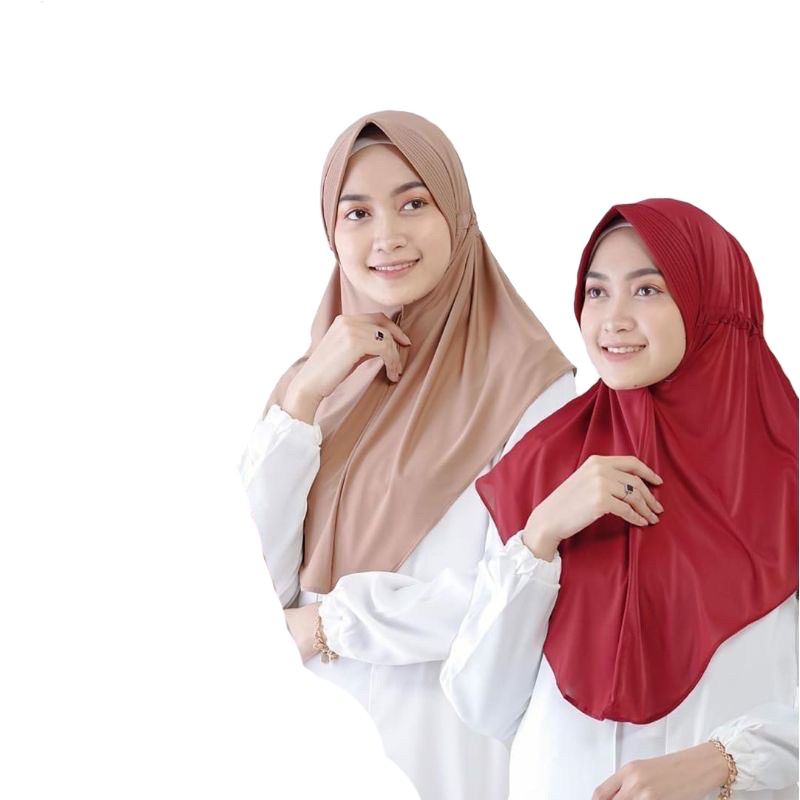 Jilbab Serut Jokowi / Hijab Instan Serut Jersey ukuran 70x75cm Ori termurah-Moca
