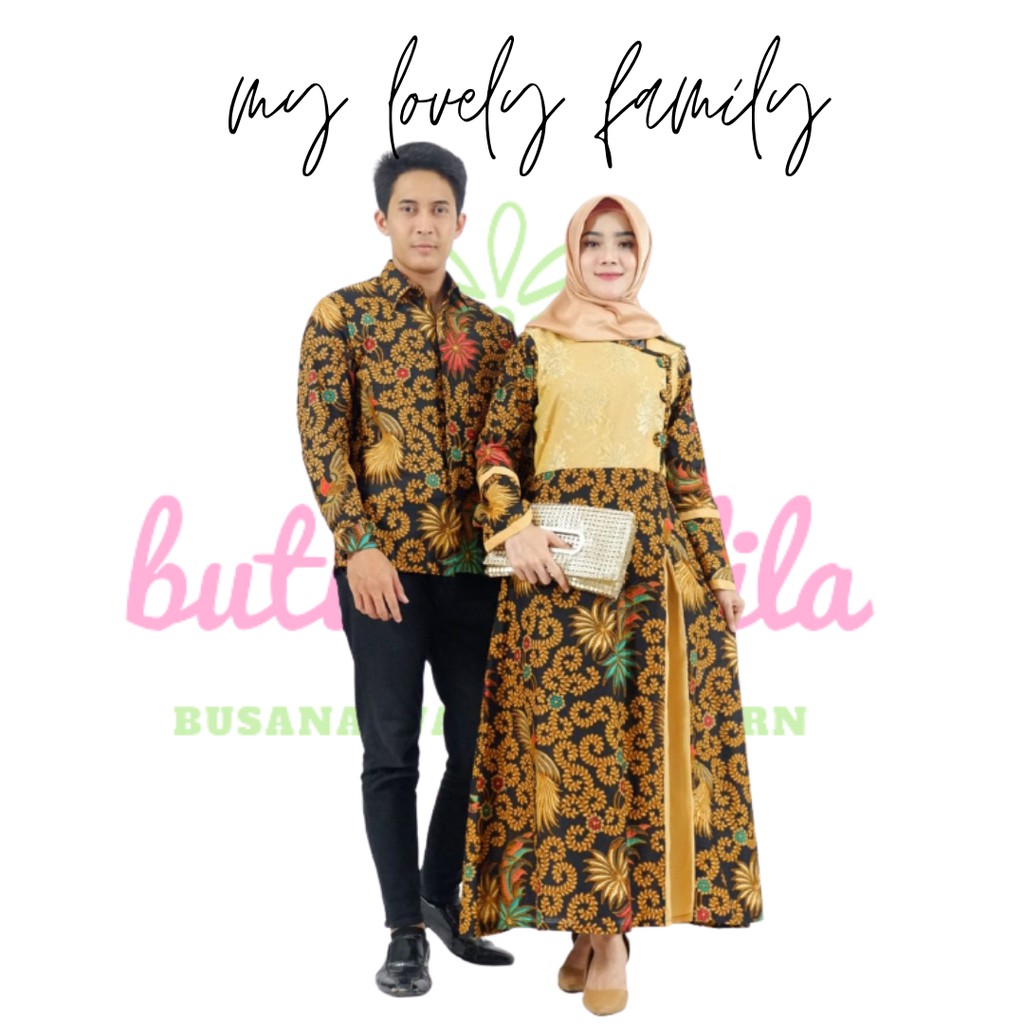 GAMIS LATIFA BROKAT Sarimbit batik bahan katun mix brokat batik couple solo tersedia set keluarga