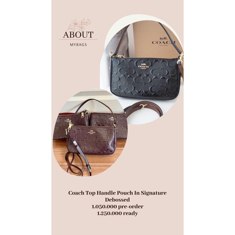Coach Top Handle Pouch Debossed