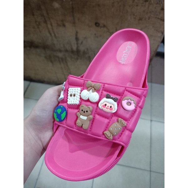 Sandal Selop Jelly Wanita BKK Sandal Premium Karakter Jibbitz Tempelan 1893 Bangkok