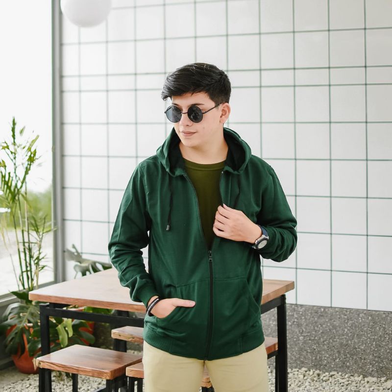 HODDIE POLOS ZIPPER PRIA WANITA SIZE M L XL / JAKET HODIE POLOS ZIPPER / SWEATER HOODIE POLOS ZIPER 