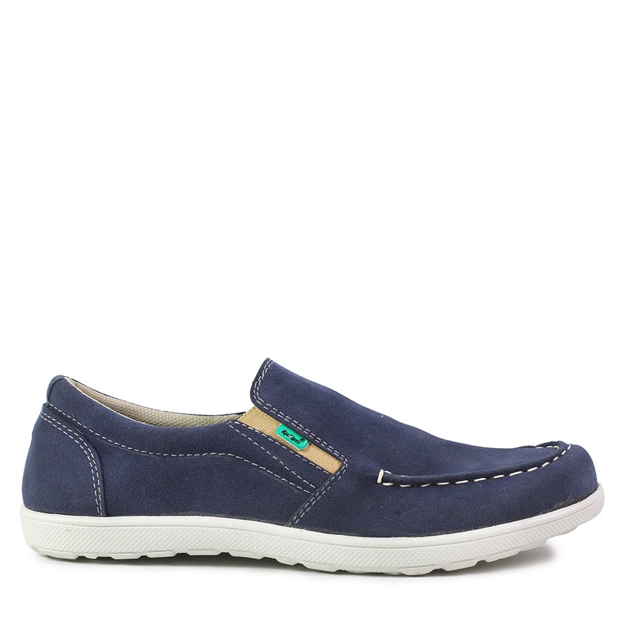 sepatu pria casual slop kickers askos navy sepatu slip on suede murah