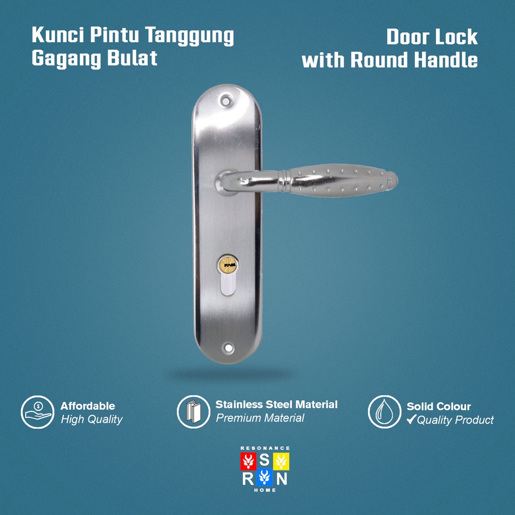 Kunci Pintu Rumah Premium Full / Set Stainless 20cm / Door Lock Resonance Home