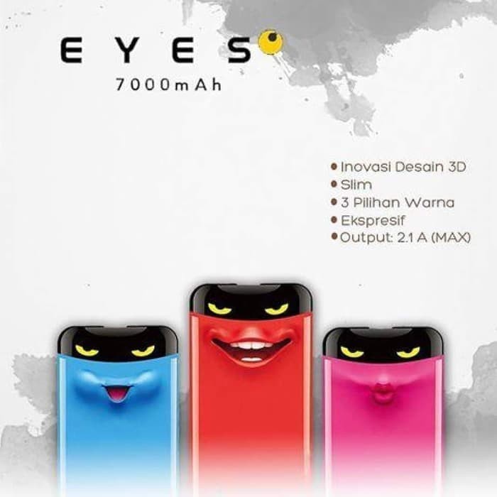 Hippo Powerbank Eyes Cute 7000 mah original