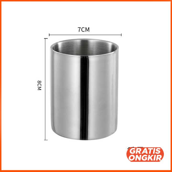 Gelas Cangkir Minum Kopi Teh Stainless Steel 220ml - MG031