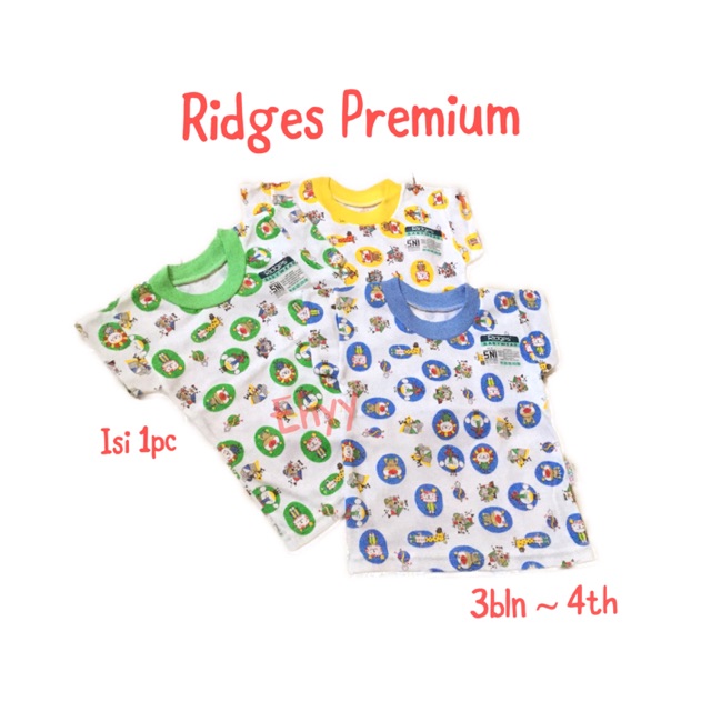 1PC Ridges Premium Kaos Atasan Pendek Anak Bayi 3bln - 4th