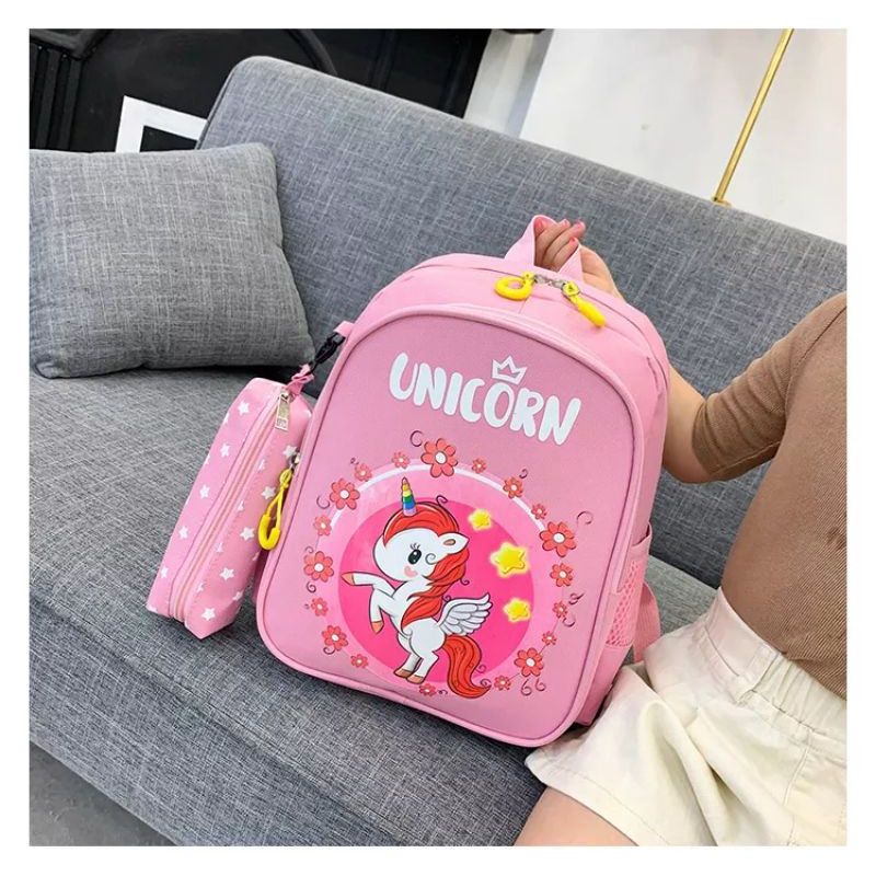 TAS ANAK SEKOLAH SD SMP D3 S1 FRESH GRADUATED TAS PAKET SET UNICORN