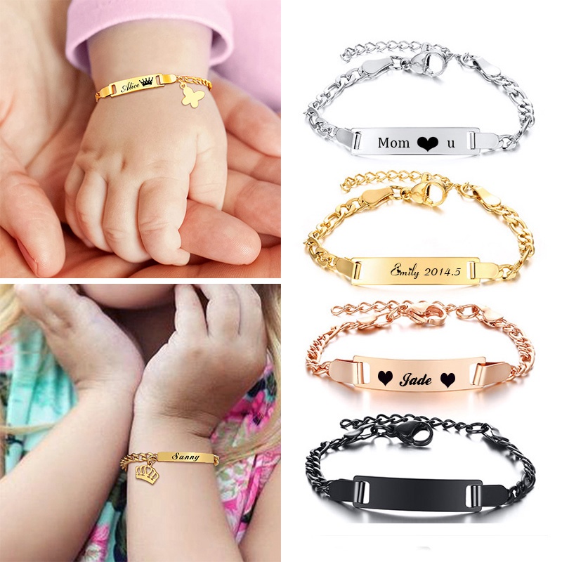 Gelang hypoallergenic Dengan Liontin Kupu-Kupu Bahan titanium steel Untuk Anak DIY