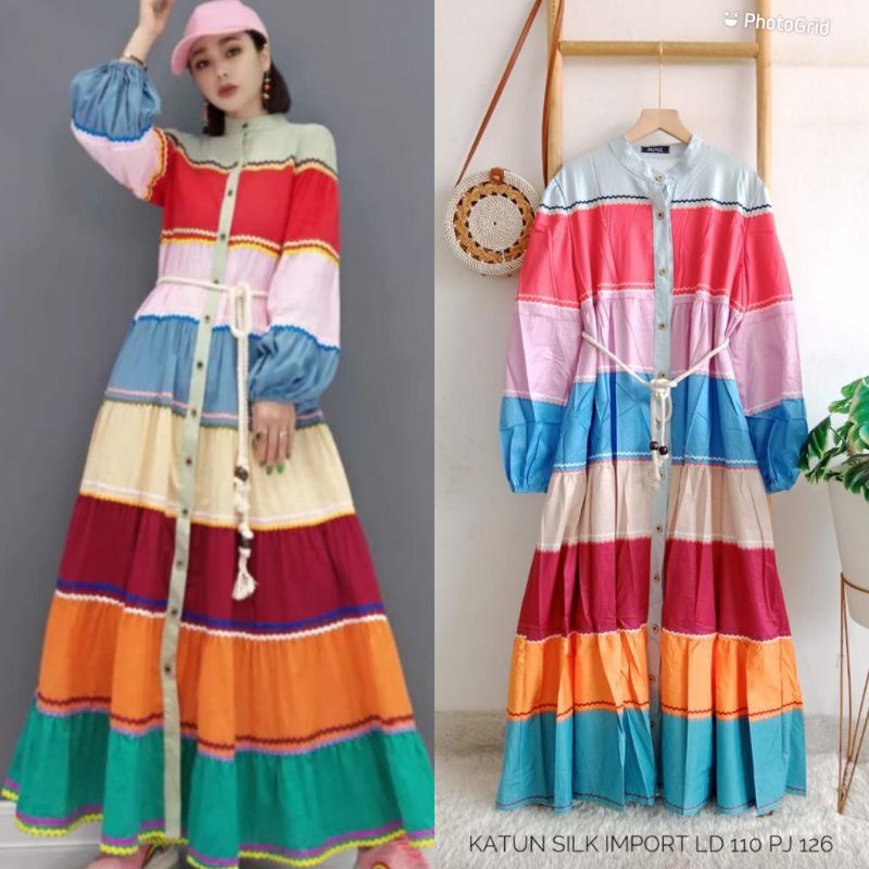 DRESS KATUN SILK IMPORT - DRESS WANITA KEKINIAN MURAH