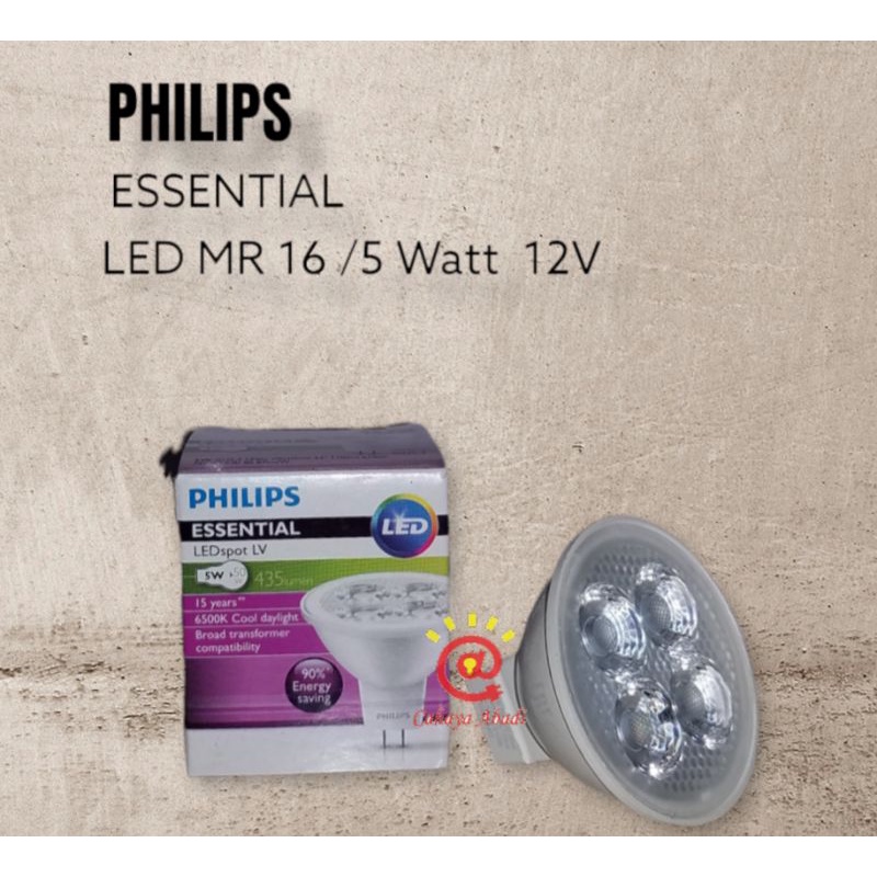 Jual Philips Essential LED Spot LV 5W GU5.3 12Vac Putih Cool Daylight ...