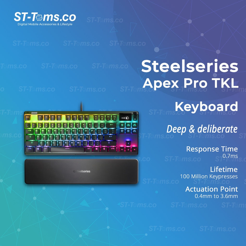 Steelseries Apex Pro Tkl Rgb Mechanical Gaming Keyboard Oled Display Shopee Indonesia
