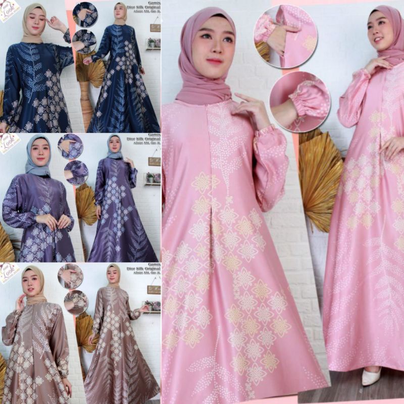 (Jumbo Ready) Gamis Maxmara Lux/Gamis Motif/Dress Kondangan/Baju wanita/Kekinian 2023 Gamis/Gamis Ju