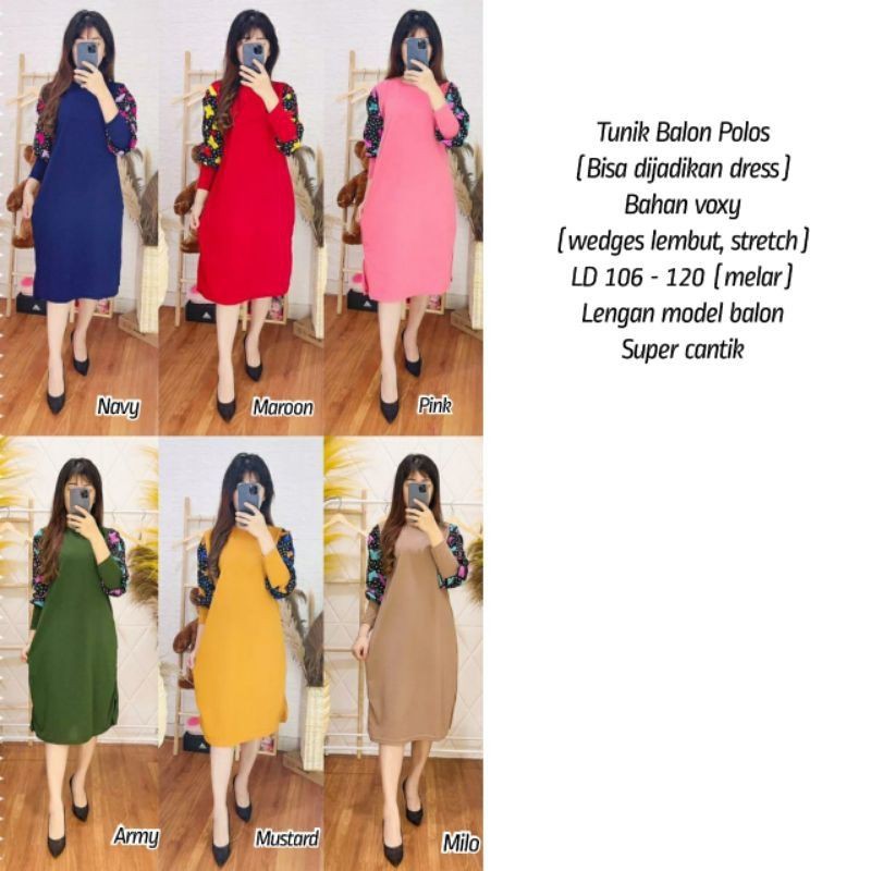 TUNIK BALON POLOS (JF)