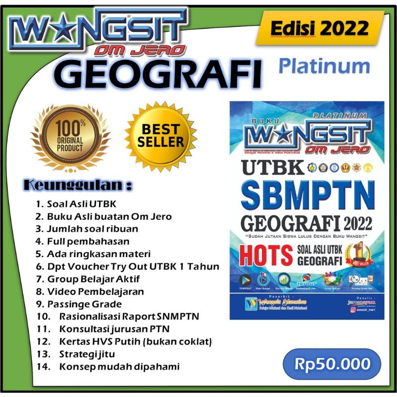 

UTBK SBMPTN MODUL GEOGRAFI 2022 BUKU WANGSIT OM JERO ORIGINAL