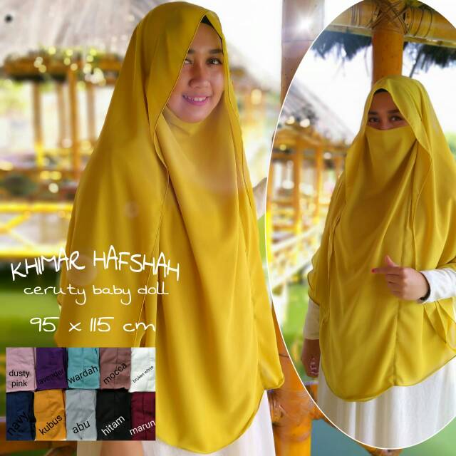 Khimar hafshah jilbab masker cadar terbaru instan tali jumbo modis kekinian