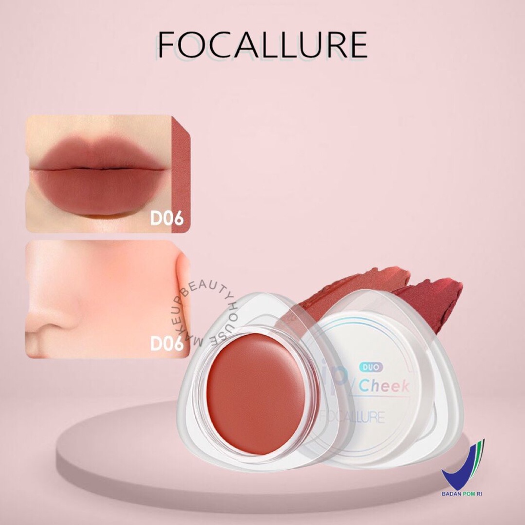 FOCALLURE (FA266) Dual-Use Lip Mud Lip Clay & Velvet-hazy Matte Cheek | Creamy Lip & Cheek Duo