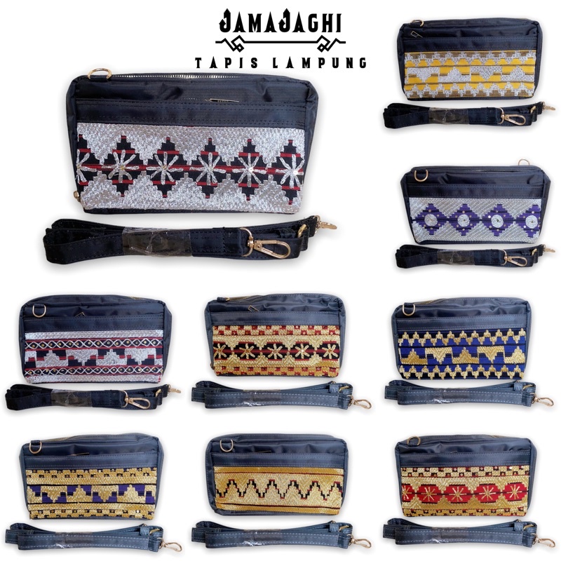 JAMAJAGHI Dompet Tapis Lampung Tas Tapis Kanvas Asli Sulam Tangan Lampung Murah Meriah