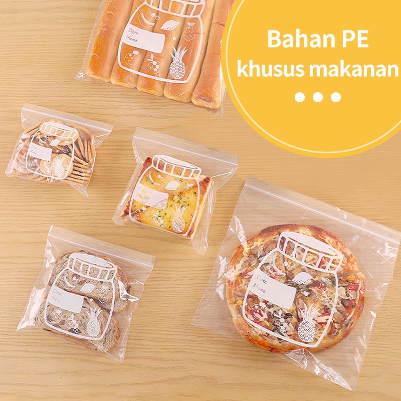 Letyeah &amp; Kaizenliving kantong penyimpan makanan kulkas / Kantong plastik ziplock makanan reusable