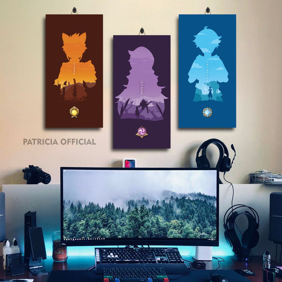 DEKORASI KAMAR PRIA KEQING EULA XIAO GENSHIN IMPACT 15X30 NIS73/LXSWT/ POSTER KAMAR TIDUR GENSHIN IM