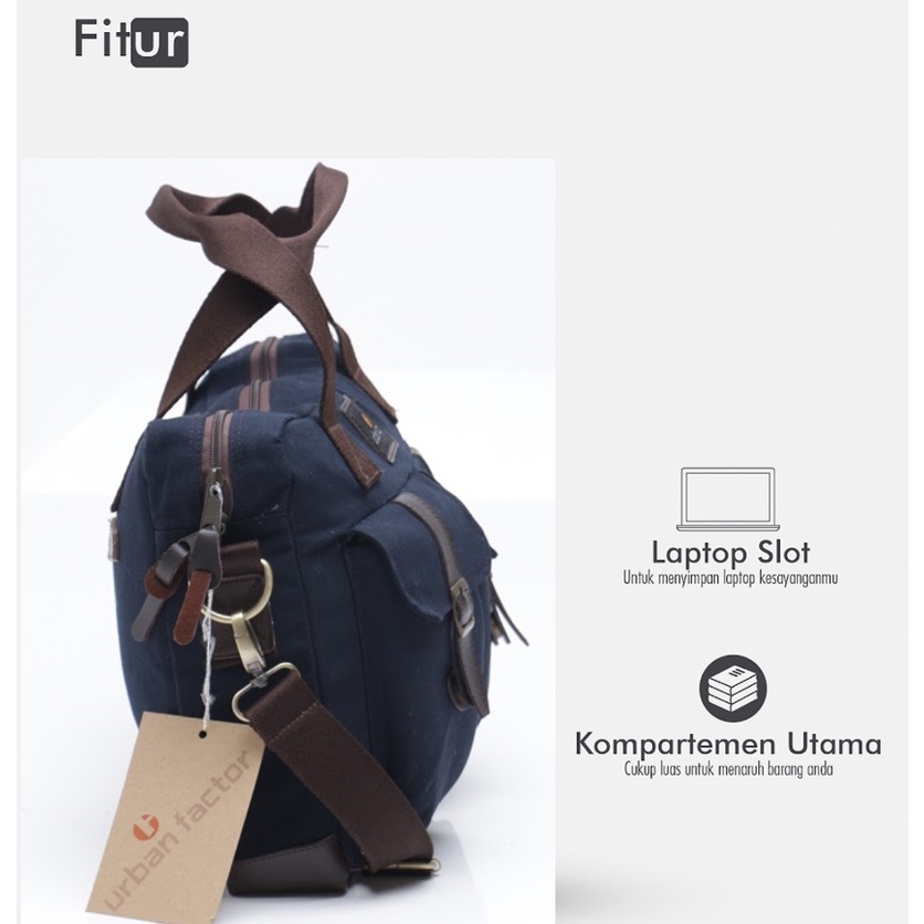 BUSY NAVY |ManNeedMe x URBAN| Tas Selempang Pria Tas Laptop Tas Jinjing ORIGINAL