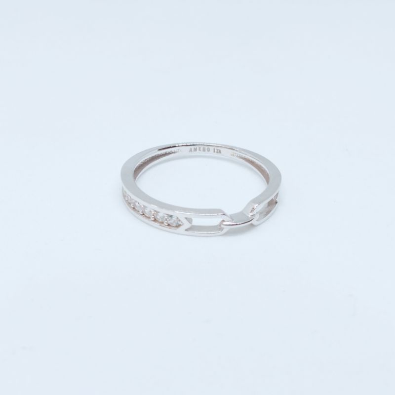 Cincin Fhashion italy MT separoh || Emas putih 17k/750/75% SL 0010