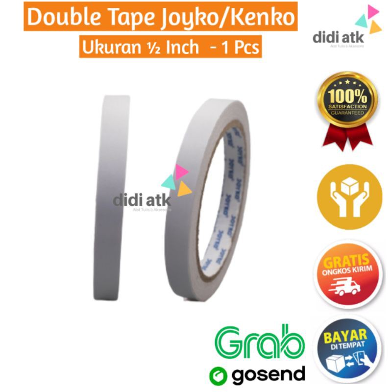 

Double Tape Joyko 12mm x 15 Yard / Double Sided Tape Perekat 2 Sisi Ukuran 1/2 Inch