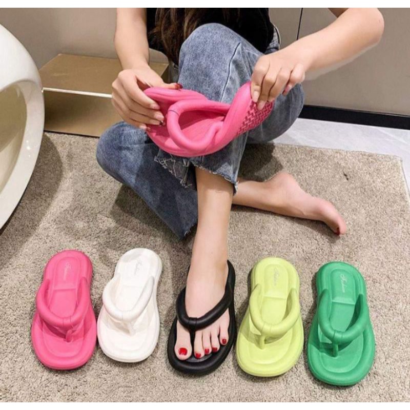 31-41 sandal jepit sandal balance slop bantal balance 2025/sandal karet jelly flatform strab dua sen