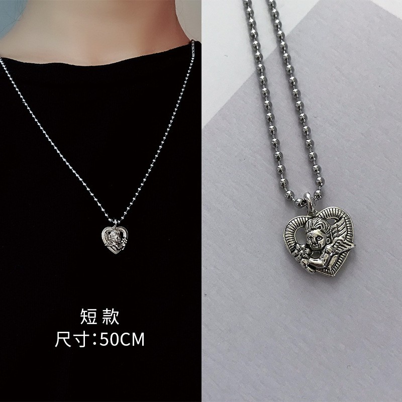 Kalung Liontin Rantai HipHop 02 Korea Fashion Women Necklace Alloy Cewek Hip Hop Stainless Steel