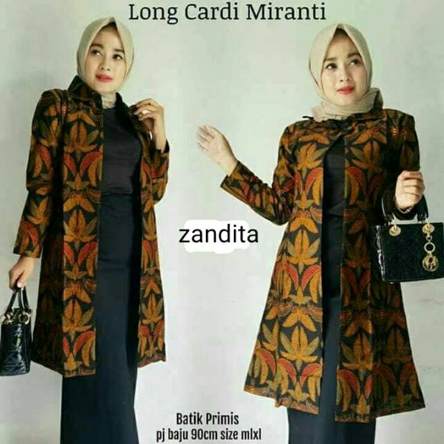 Long Cardi Miranti Cardigan Panjang Batik Shopee Indonesia