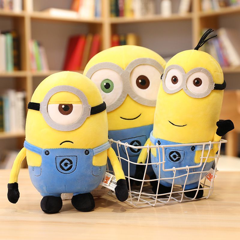 Cute Minions Movie Characters Yellow Plush Toys Bob Stuart In Jeans Soft Dolls Toys &amp; Hobbies Christmas Birthday Gift