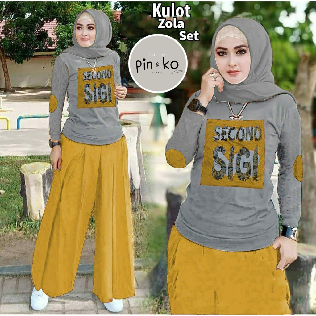 PIK - Setelan Kulot Zola (All SIze/ L)/ Kulot Wanita/ Fashion Wanita/ Setelan Wanita