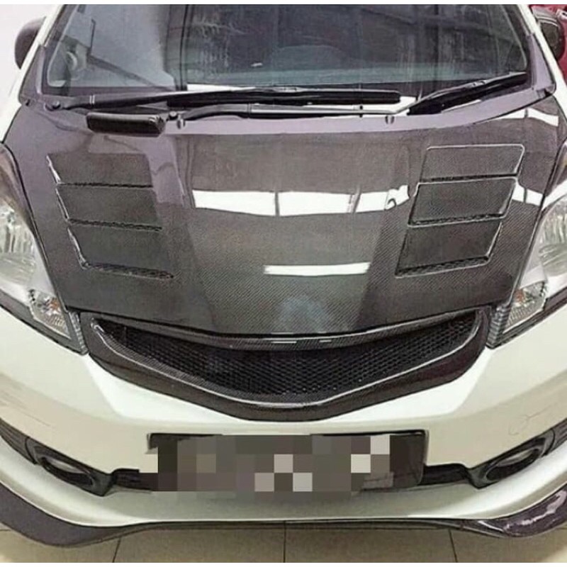 kap mesin honda jazz ge8 custom carbon kevlar