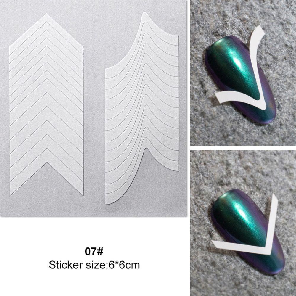 Mxbeauty 10 Lembar / lot Stiker Kuku Extension Warna Putih Untuk Nail Art / Manicure DIY