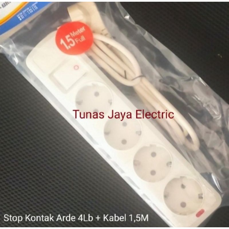 Stop Kontak Arde 4Lb + Kabel Tembaga 1,5 Meter AIRAM (Standar SNI)