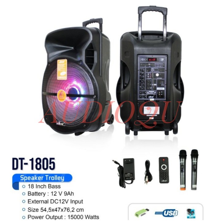 Speaker Portable DAT DT 1805 / DT 1805 Bluetooth 18 Inch