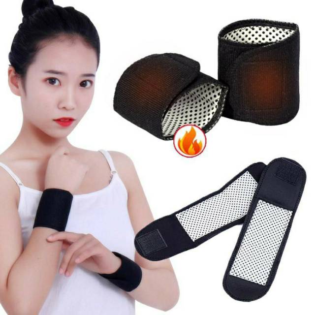 SELF HEATING TOURMALINE PERGELANGAN TANGAN  HANGAT ( 1 Pasang)